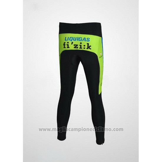 2010 Abbigliamento Ciclismo Liquigas Doimo Blu e Verde Manica Lunga e Salopette